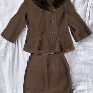 1960’s wool suit with beaver fur collar